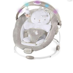 Plush Bunny Baby Bouncer - Gray